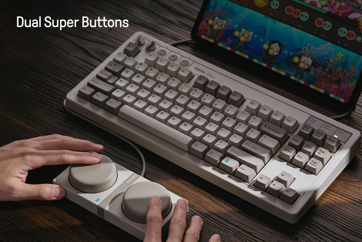 8Bitdo 87 Tuşlu Retro Mekanik Klavye Bluetooth/2.4G/USB-C